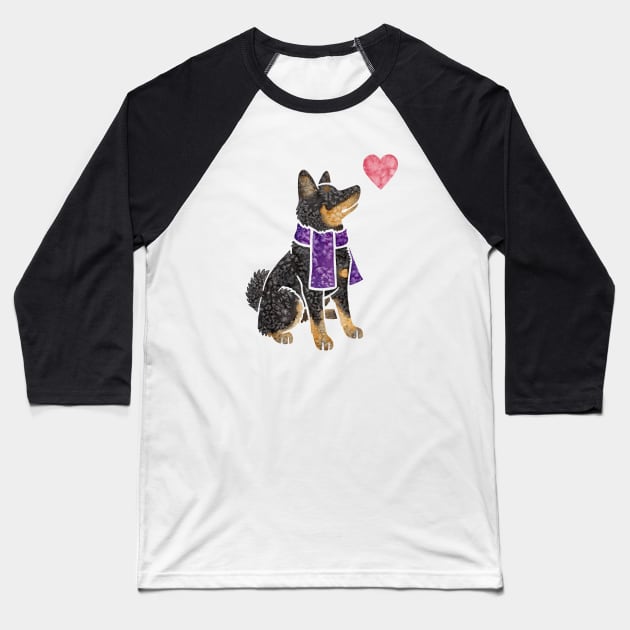 Shiba Inu watercolour Baseball T-Shirt by animalartbyjess